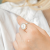 Sterling Silver Coin Pearl Ring