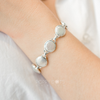 Luxurious Sterling Silver Coin Pearl Bracelet