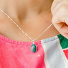 Sterling Silver Oval Copper Turquoise Pendant