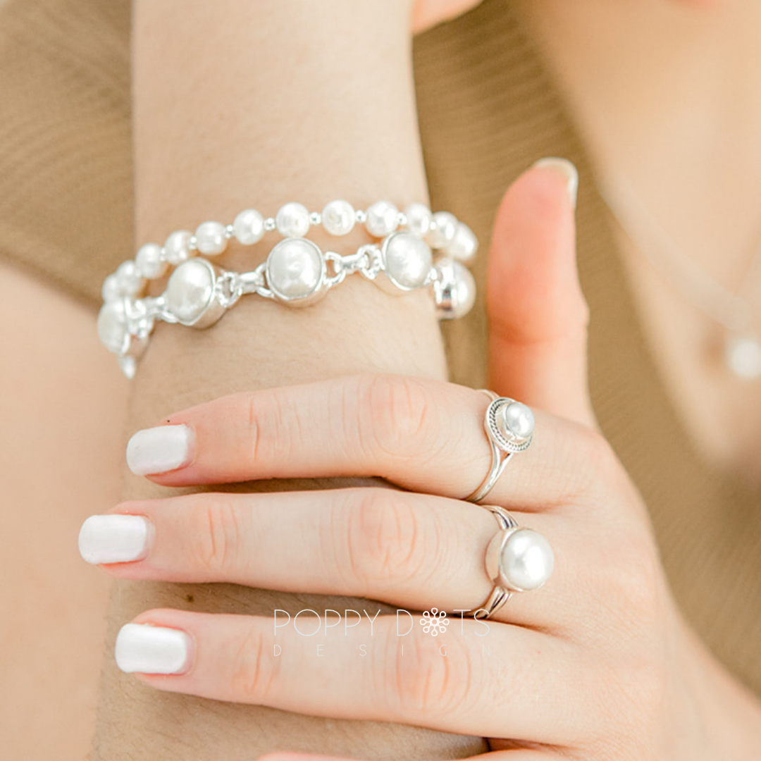 Sterling Silver Twisted Pearl Ring