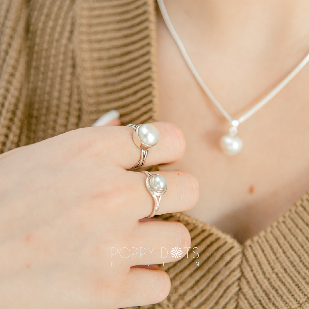 Sterling Silver Dainty Freshwater Pearl Ring