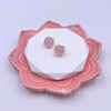 Sterling Silver Cab Rose Quartz Studs