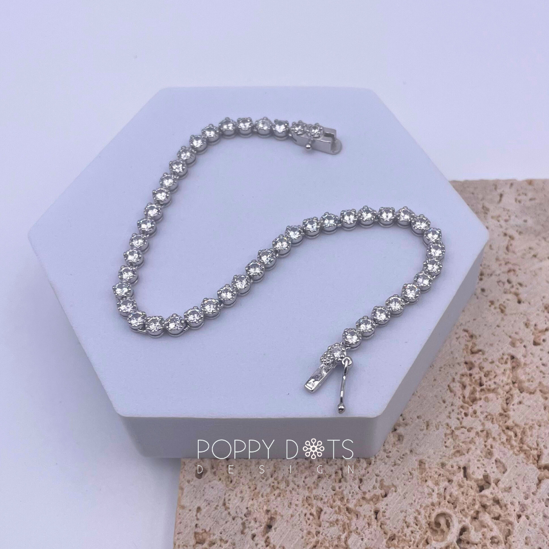 Exclusive Sterling Silver Zirconia Tennis Bracelet