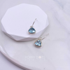 Luxurious Sterling Silver Blue Topaz Trillion Earrings