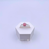 Sterling Silver Round Pink Tourmaline Ring