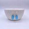 Sterling Silver Tall Teardrop Blue Onyx Earrings