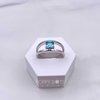 Sterling Silver Double Band Blue Topaz Ring