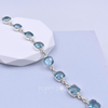 Deluxe Sterling Silver Blue Topaz Square Bracelet