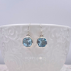 Deluxe Sterling Silver Blue Topaz Square Earrings