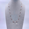 Sterling Silver Dainty Round Garnet Necklace