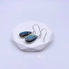 Sterling Silver Tall Teardrop Labradorite Earrings