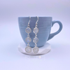 Sterling Silver Triple Round Moonstone Earrings