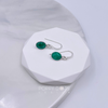 Sterling Silver Oval Emerald Earrings