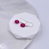 Sterling Silver Oval Rubellite Earrings