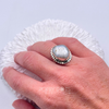 Sterling Silver Polka Dot Chunky Pearl Ring