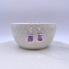 Sterling Silver Rectangular Purple Amethyst Earrings