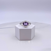 Detailed Sterling Silver Purple Amethyst Rectangular Ring