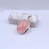 Sterling Silver Cab Oval Rose Quartz Pendant