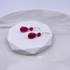 Sterling Silver Double Rubellite Teardrop Earrings