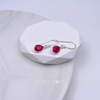 Sterling Silver Rubellite Teardrop Earrings