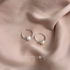 Sterling Silver Single Pearl Hoop Earrings