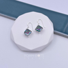 Sterling Silver & Square Mystic Topaz Earrings