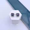 Sterling Silver & Square Mystic Topaz Studs