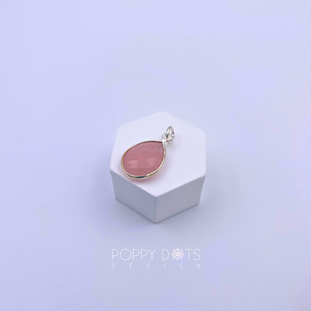 Sterling Silver Rose Quartz Teardrop Pendant