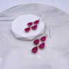 Sterling Silver Rubellite Chandelier Earrings