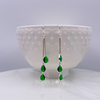 Sterling Silver Triple Green Teardrop Zirconia Earrings