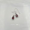 Sterling Silver Garnet Teardrop Earrings